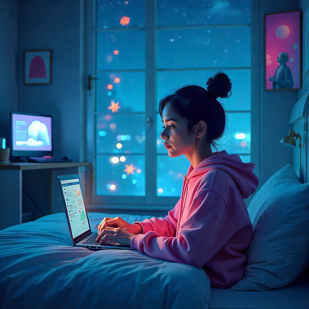 Illustration of Gen Z Mental Health Trends 2025 including sleepmaxxing, financial wellness, digital therapy, and real-life communities."