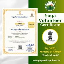What is the Government Certificate for Yoga?