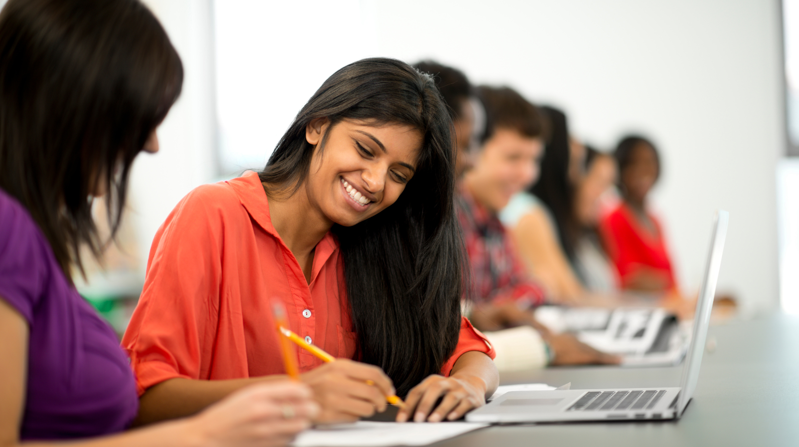 Students are studying in classroom
