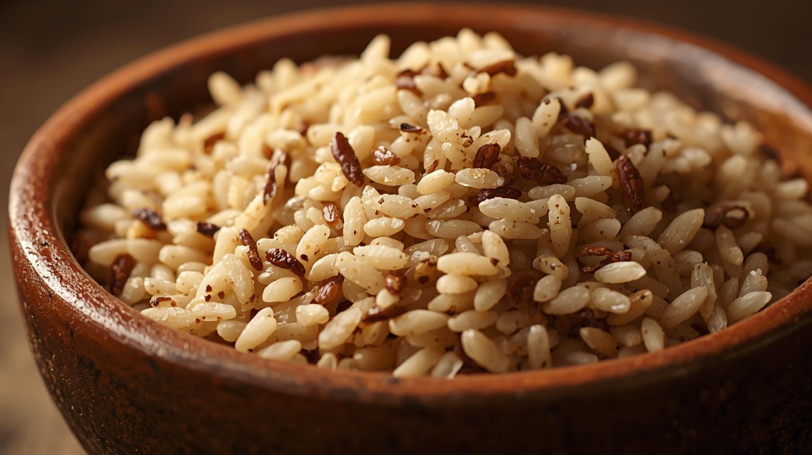 A bowl full of Brown Rice