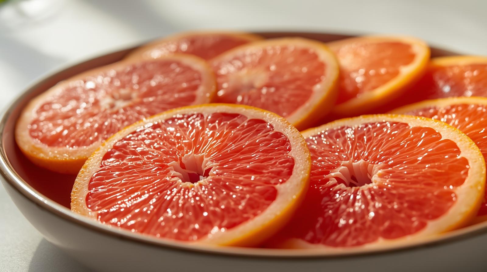 A plate full of Grapefruit