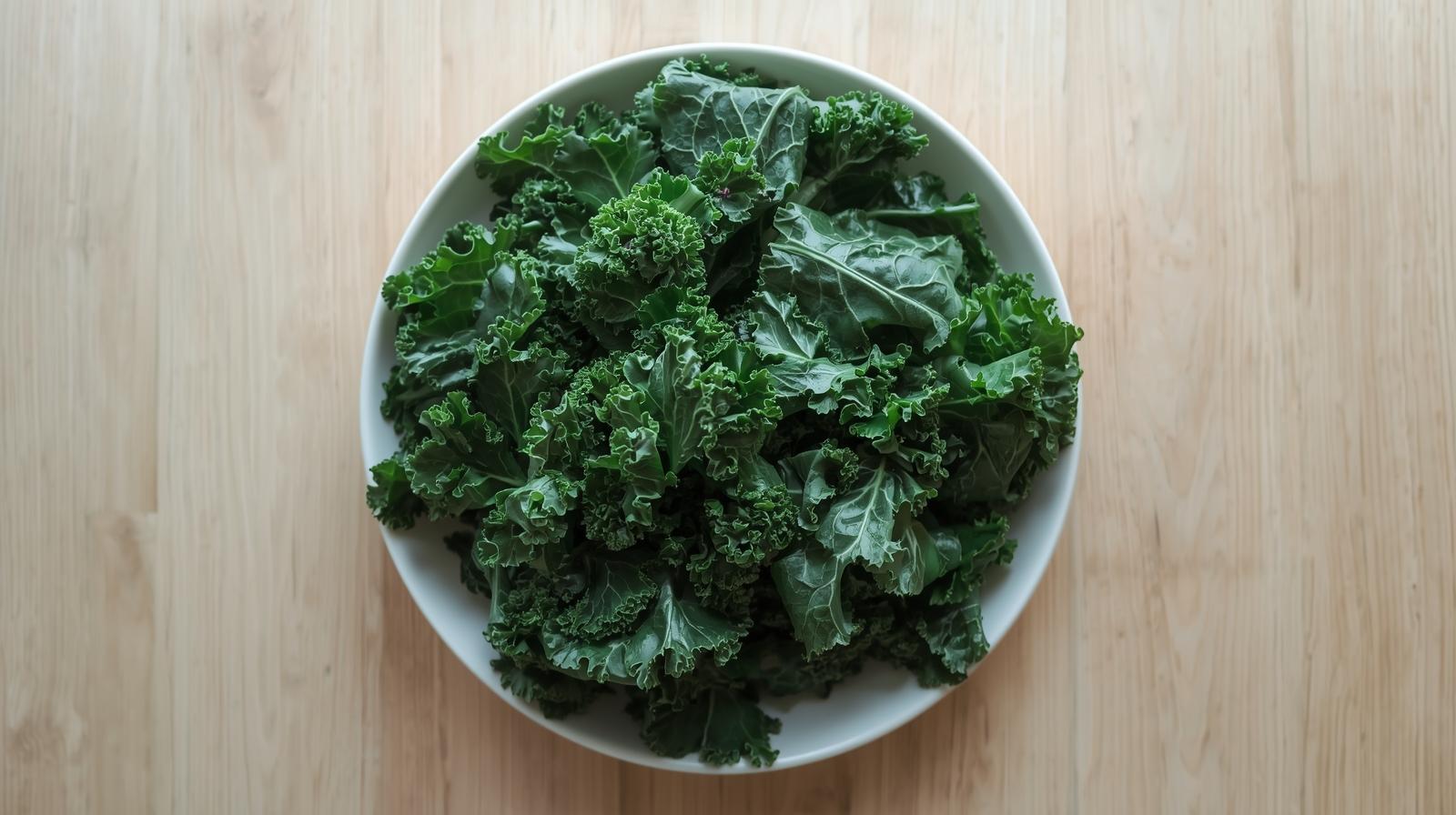 A plate with full of Kale