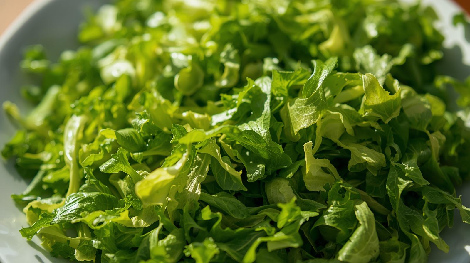 A plate with full of Lettuce