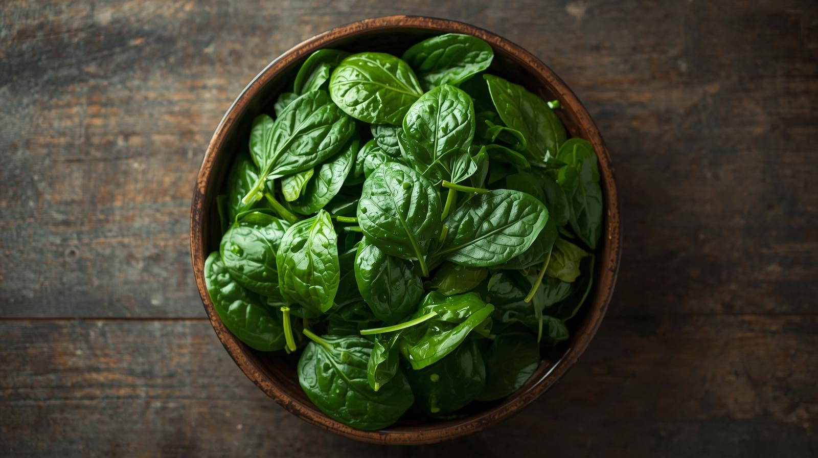 A plate with full of Spinach