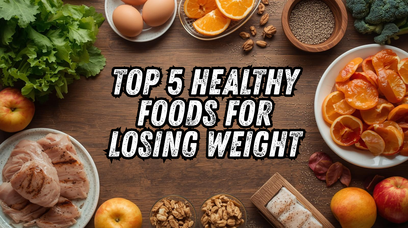A table of Healthy Foods for Losing Weight