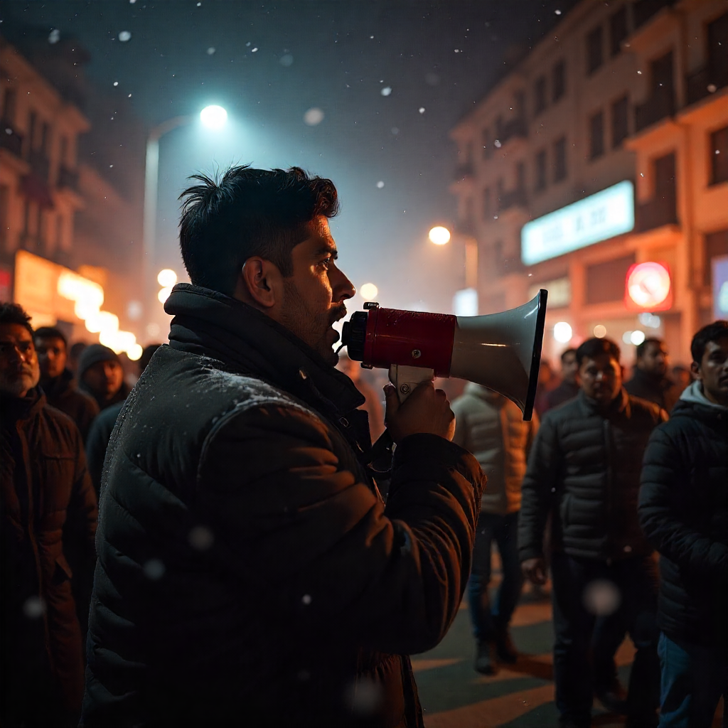 “Balendra Shah addressing angry crowd amid Nepal Political Crisis 2025”